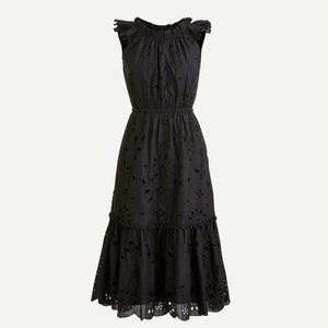 J.Crew AP200 Eyelet Midi Dress 100% Cotton Ruffle / NWT
